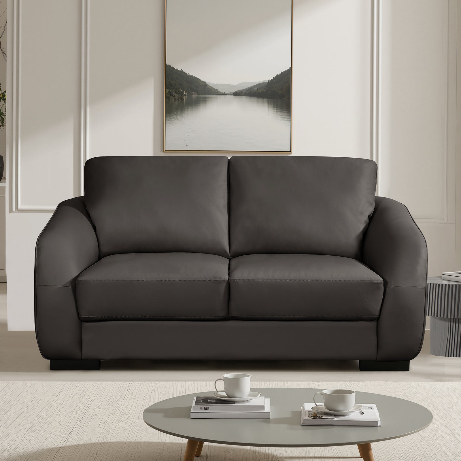 Brandon Bonded Leather 2 Seat Sofa | Brown