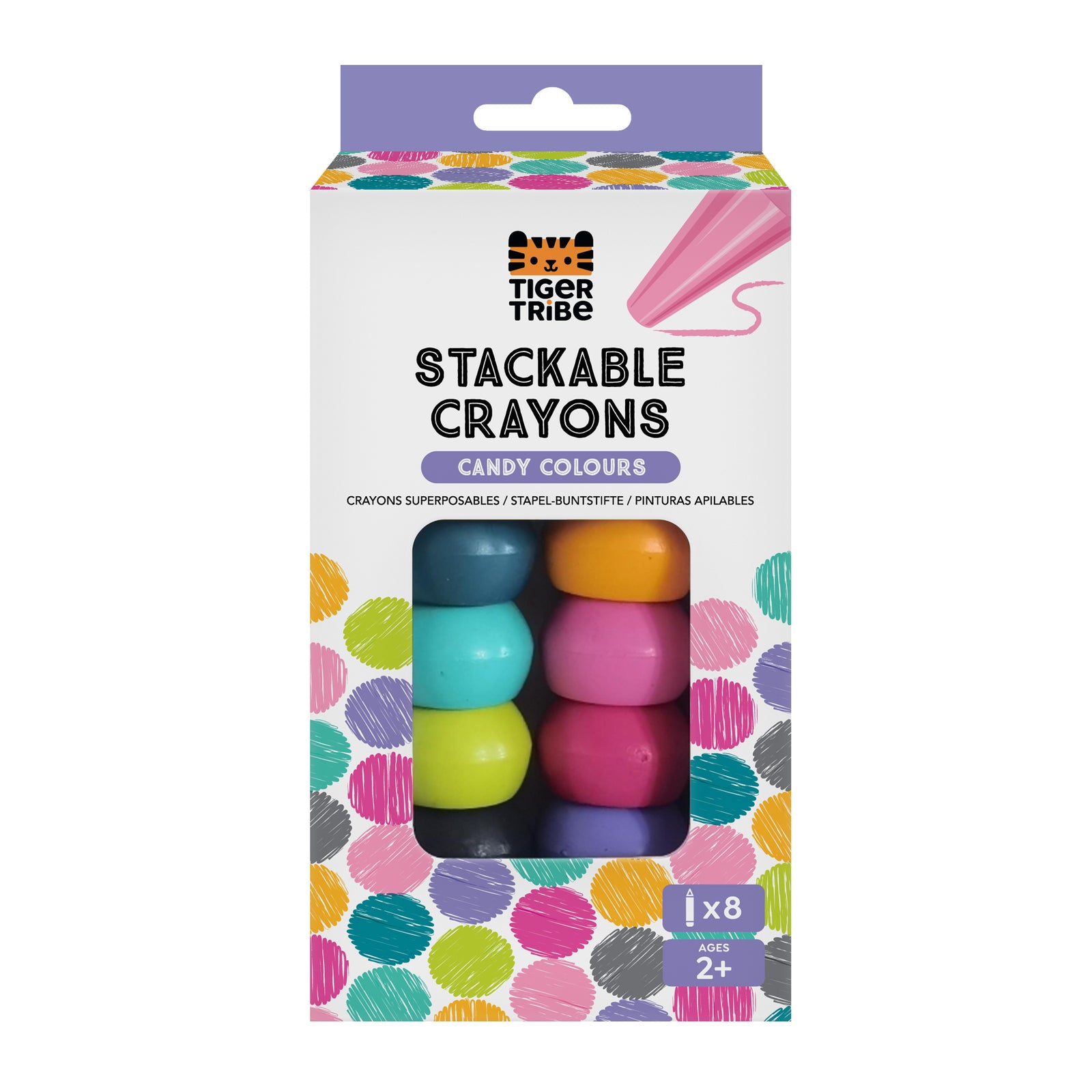 Kids Stackable Crayons (Candy Colours)