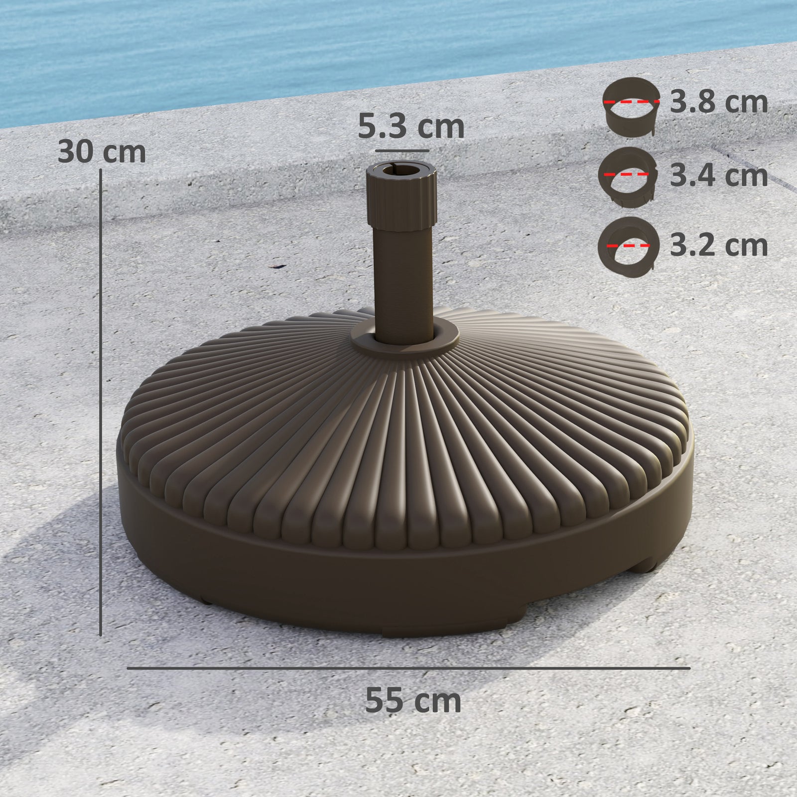 Garden Parasol Base, 28kg Sand Filled, 23kg Water Filled