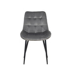 New York Dining Table With 4 Erica Velvet Chairs | Grey