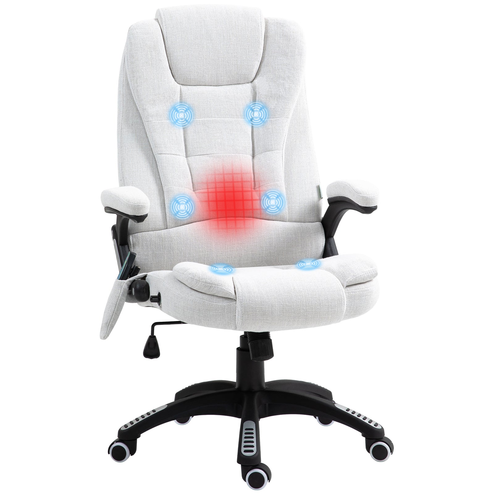 Reclining Chair W/ Heating Massage | White