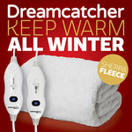 Electric Blanket Fully  Fitted Sherpa  Fleece Heated Bed Underblanket 3 Heat Settings | Super King | White