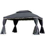 3 X 4m Aluminium Gazebo Marquee Canopy Pavilion Patio Garden | Black