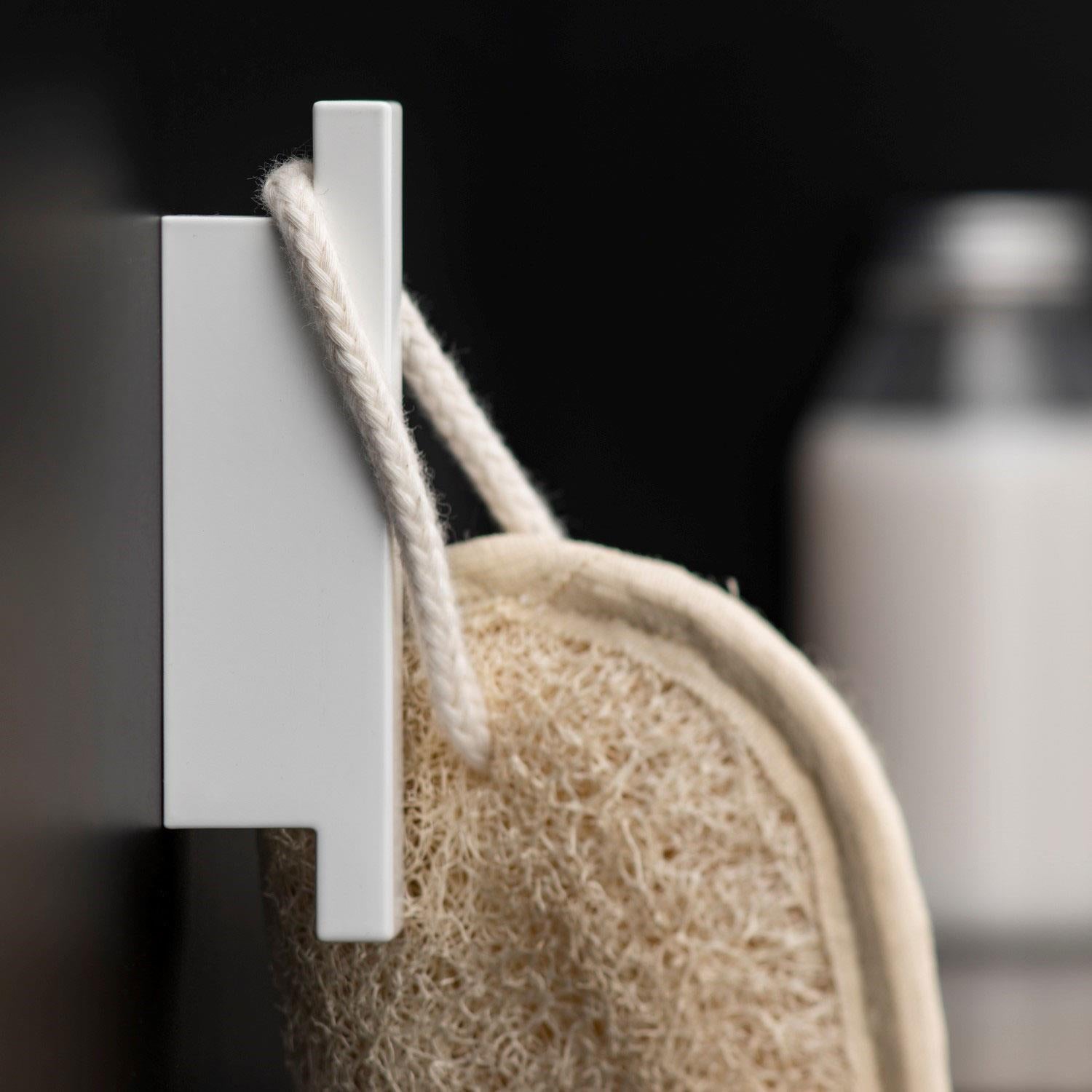 Towel Hook, Robe Hook, Coat Hook, The Grid Collection | Matte White