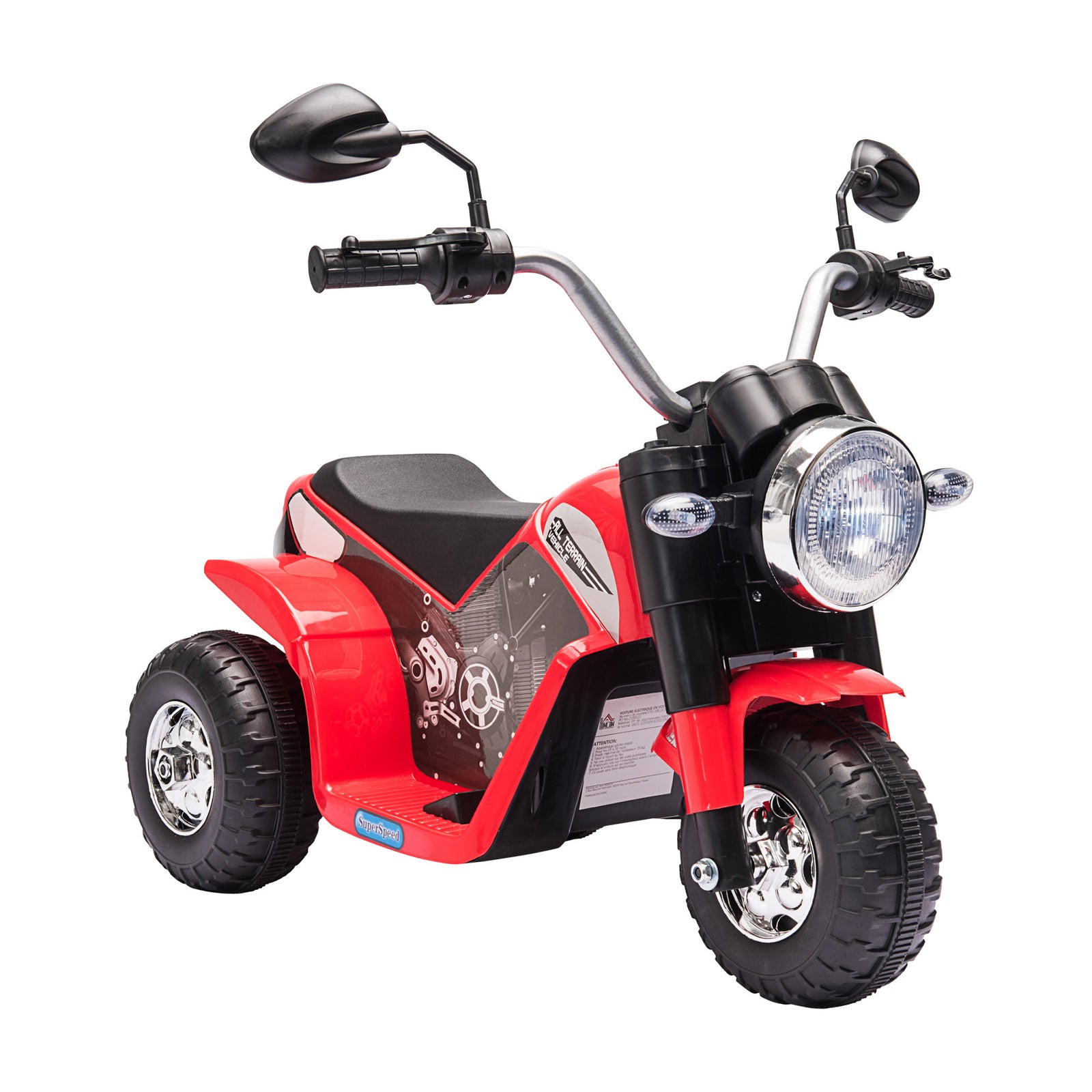 Kids 6v Electric Motorcycle Ride-on Toy Battery 18 - 36 Months | Red