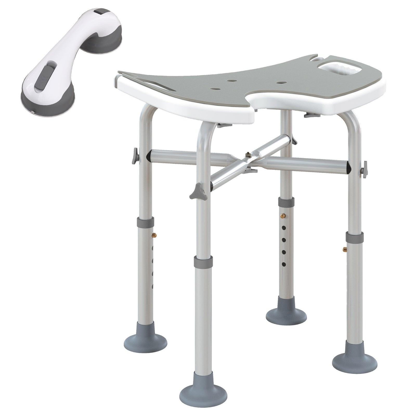 Aluminium Shower Stool For Elderly Disabled Non-slip | One Size | Gray