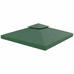 3x3m Gazebo Top Cover Double Tier Canopy Replacement | Green