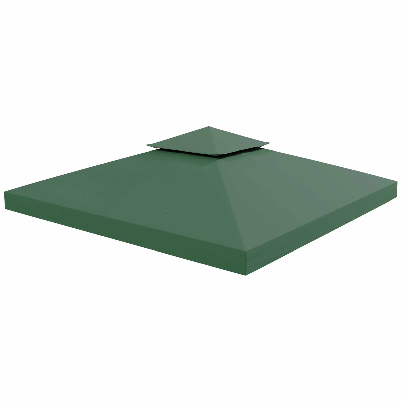 3x3m Gazebo Top Cover Double Tier Canopy Replacement | Green