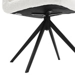 Set Of 2 Teddy Fleece Bar Stools With High Back And Black Metal Legs – Modern Armless Breakfast Chairs | White