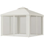 3 X 3 M Metal Gazebo Garden Outdoor 2-tier Roof Marquee | White