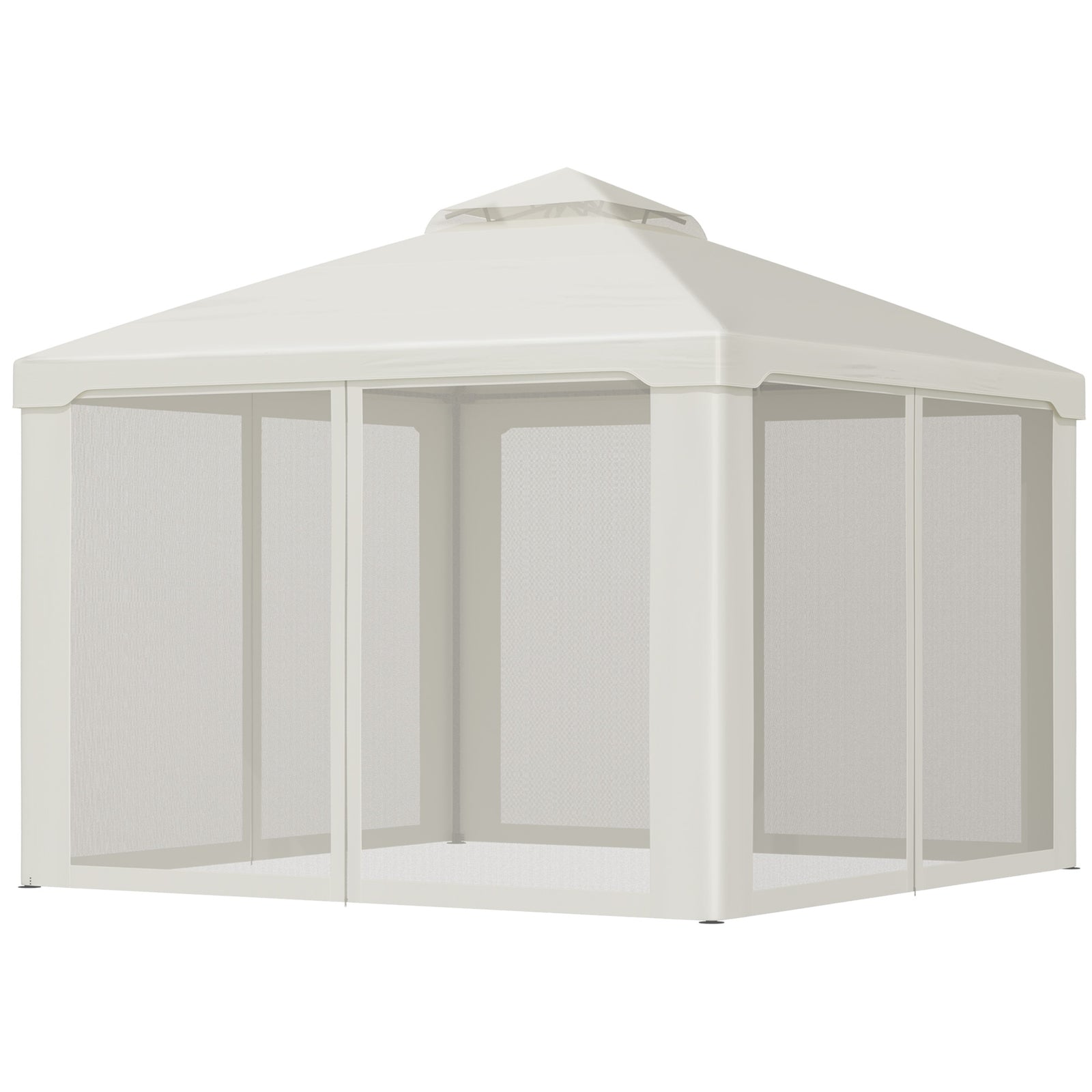 3 X 3 M Metal Gazebo Garden Outdoor 2-tier Roof Marquee | White