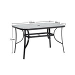 5 Pieces Garden Dining Set Outdoor Tempered Glass Garden Table With Foldable Chairs