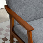 Boucle Accent Chair Armchair W/ Wide Seat For Living Room | One Size | Gray