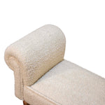 Solid Wood Boucle Cream Bench