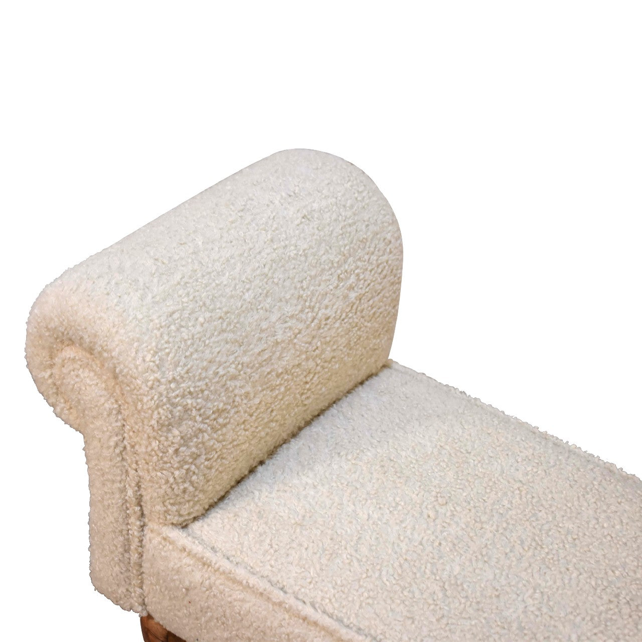 Solid Wood Boucle Cream Bench