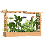 Raised Garden Bed With Trellis 200x44x113.5cm Natural