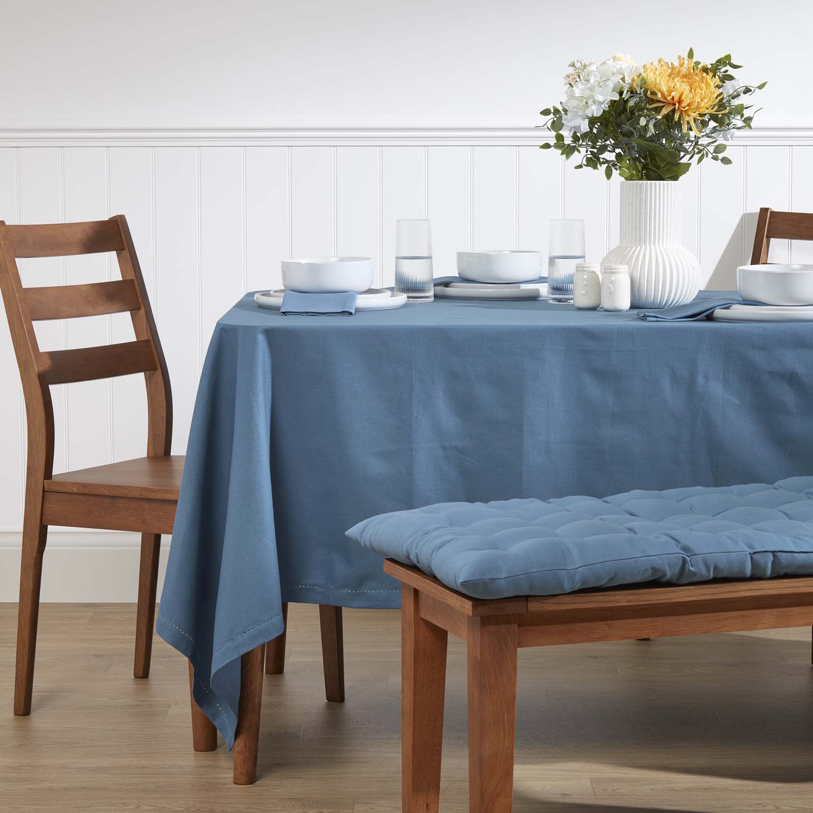 Plain Cotton Fabric 4 Napkins Set | 45cm x 45cm | Airforce Blue