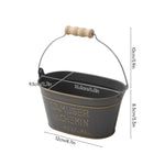 Breeins 2-piece Decorative Metal Retro Oval Plant Pot With Handle