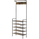 Kitchen Bakers Rack Microwave Stand Coffee Bar W/ 5 Shelves | Brown