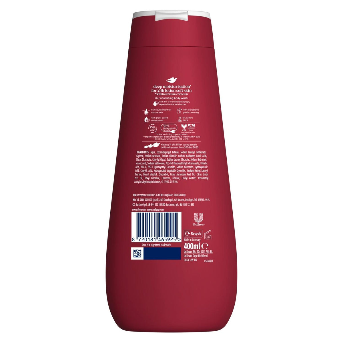 Advanced Care Pro Age Body Wash 24h Renewing Micromoisture 400ml | Set of 10 | White