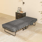 Folding Bed With Mattress, Dark Grey
