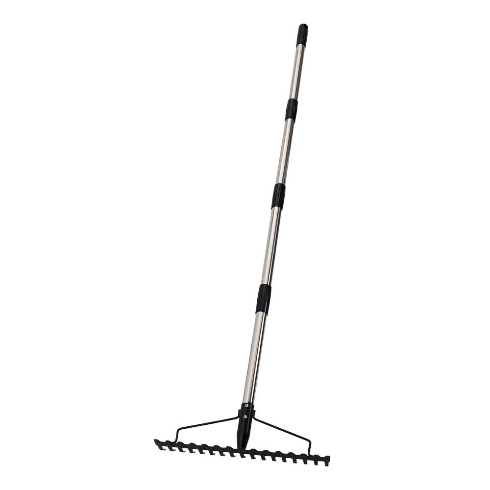 Stainless Steel Garden Tooth Rake – Adjustable Handle Length | Small