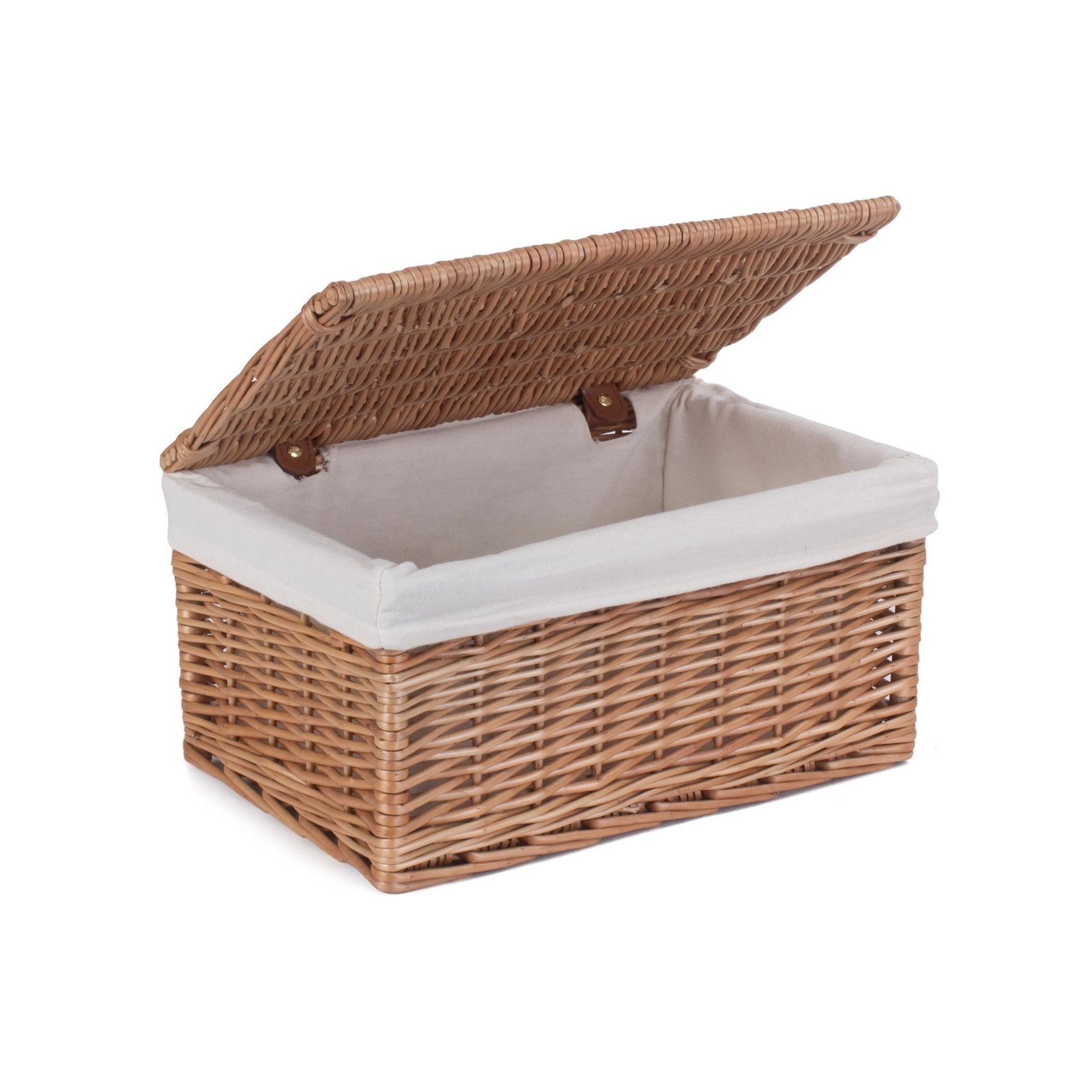 Wicker Light Steamed Cotton Lined Storage Basket | Small | Brown