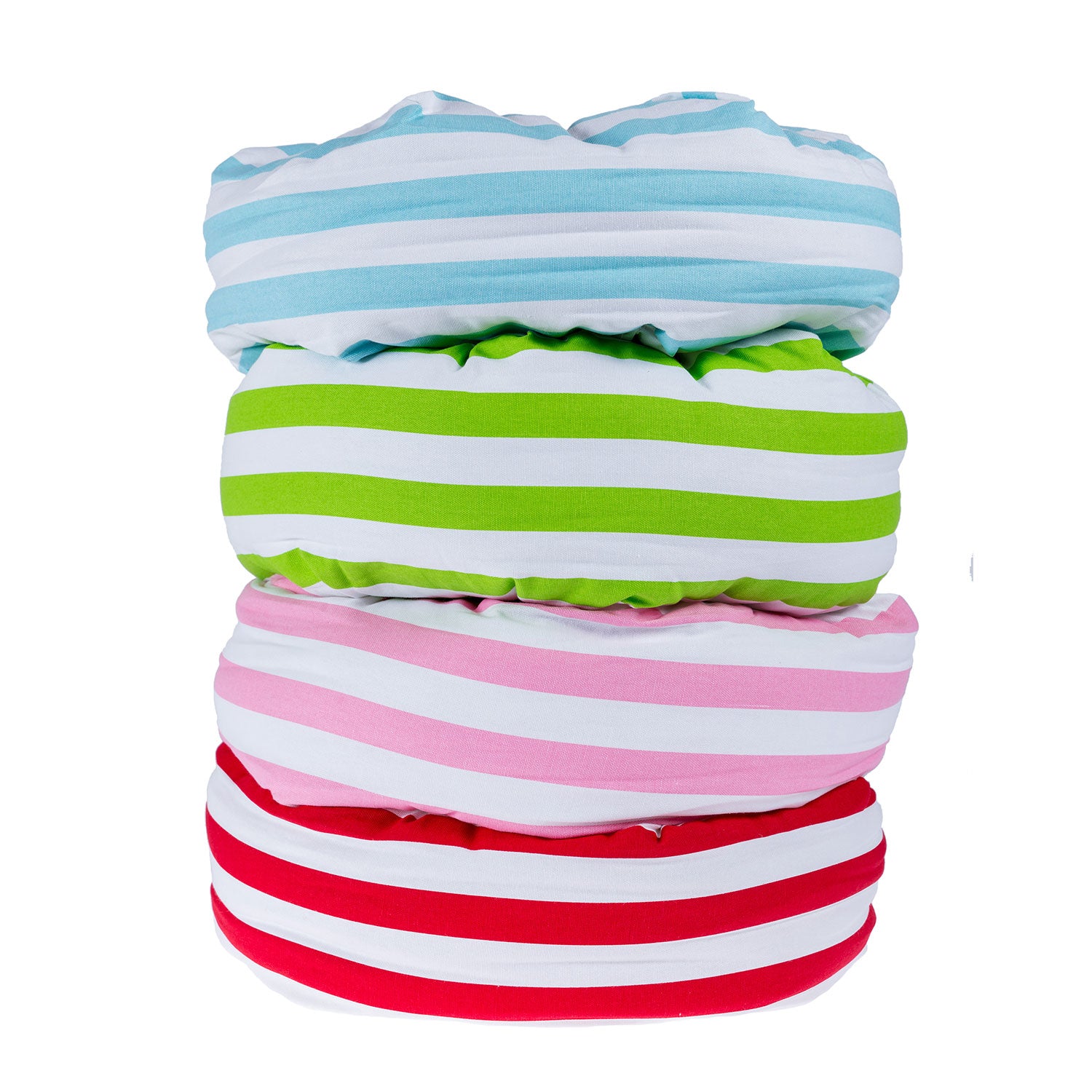 Striped Pleated Round Floor Cushion | 40cm x 40cm | Blue