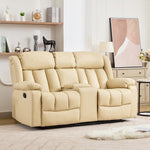 Sheridan 2 Seat Manual Recliner Sofa With Central Console | Cream