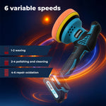 Cordless Car Polisher Buffer Sander Polishing Machine With 2 Battery | Blue