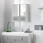 Bathroom Mirror Cabinet Wall Mount Storage Unit Double Doors | One Size