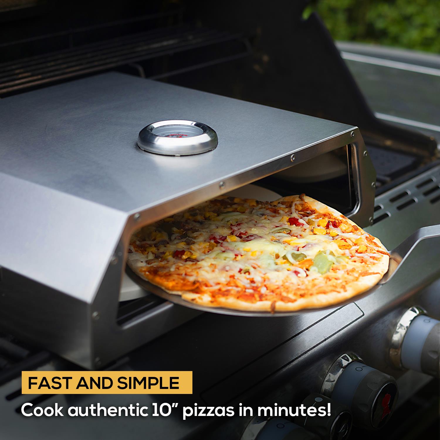 Multi-purpose Barbeque Mini Pizza Oven With Built-in Thermometer