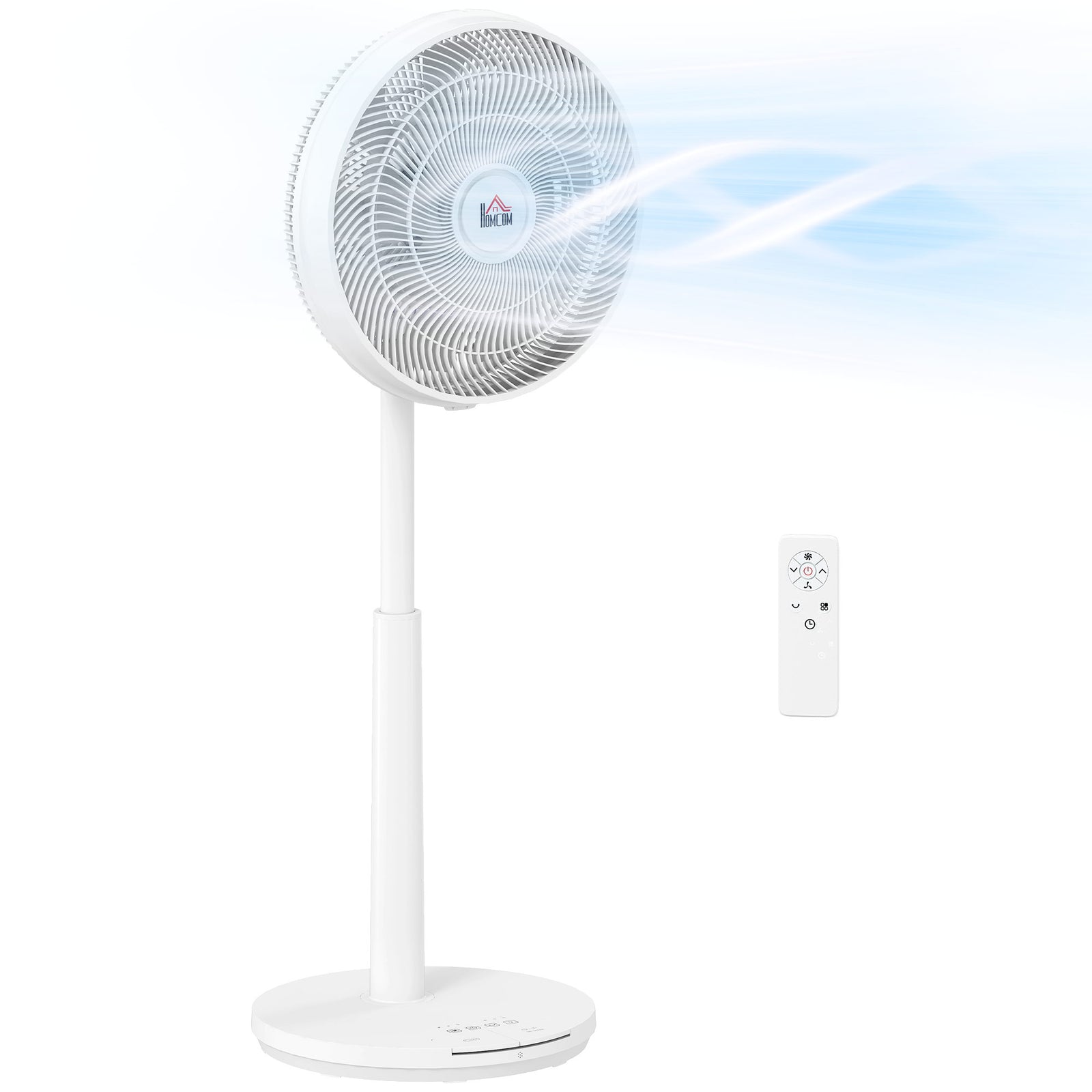 Pedestal Fan With Oscillating, Tilt, Adjustable Height Timer | One Size | White