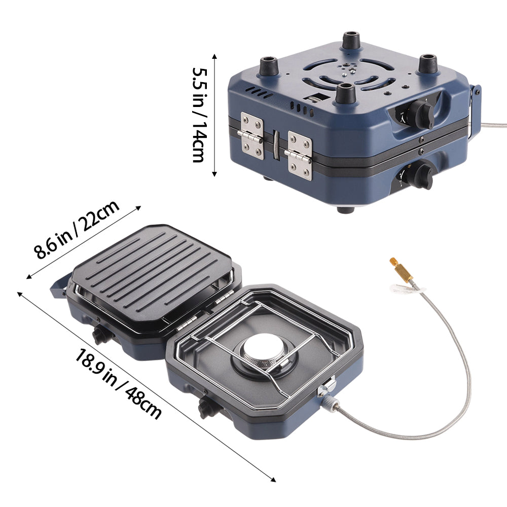 Living and Home Foldable Camping Gas Stove With 2 Burners