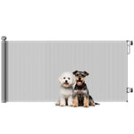 Pawhut Retractable Stair Gate, Dog Gate Extends Up To 180 Cm Wide, Grey