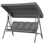 Outsunny 3 Seater Garden Swing Chair, Patio Rocking Bench With Steel Frame