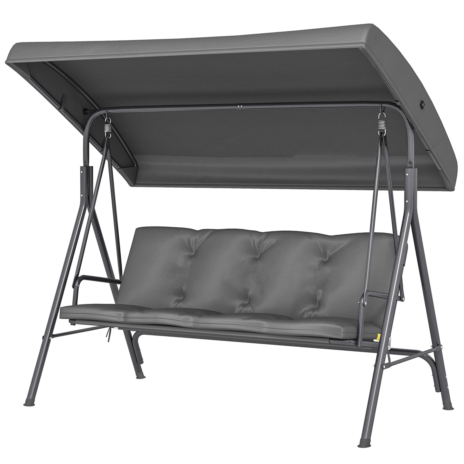 Outsunny 3 Seater Garden Swing Chair, Patio Rocking Bench With Steel Frame
