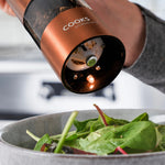 Cooks Professional Stainless Steel Electric Salt & Pepper Mill Set With Base