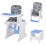 3-in-1 Convertible Baby High Chair Booster Seat W/ Removable Tray | Blue