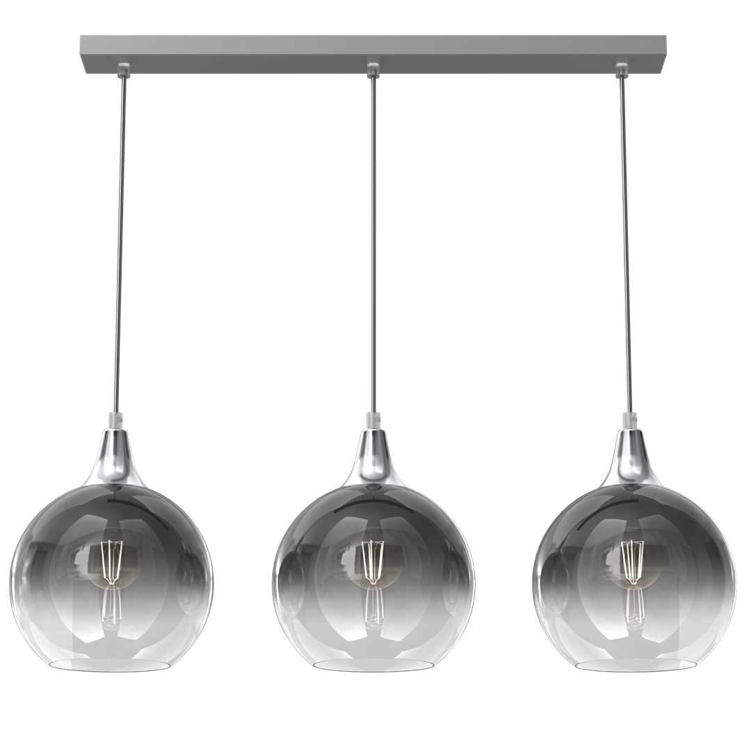Monte Hand Made Designer Pendant Lamp Smoked Glass Shades