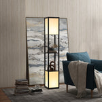 Shelf Floor Lamp With Dual Light For Living Room, Bedroom | One Size | Black