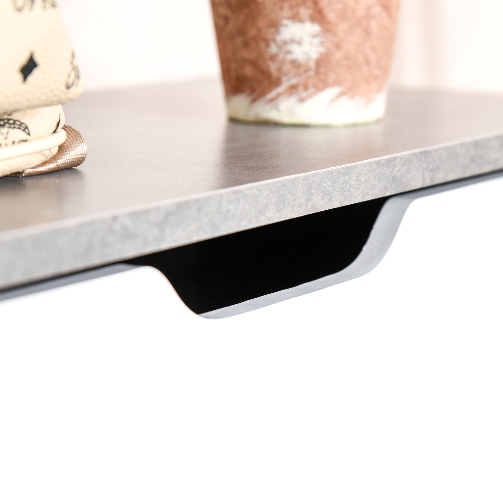 Two Drawer Shoe Cabinet Storage Organiser Groove Handles