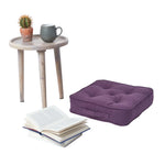Rajput Ribbed Cotton Floor Cushion | 40cm x 40cm | Purple