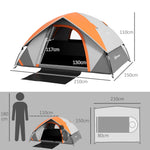2 Man Camping Tent W/ Sewn-in Groundsheet, 3000mm Waterproof | Multi Colour