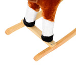 Rocking Horse Toy Plush Wood Pony Riding Rocker Neigh Sound | Brown