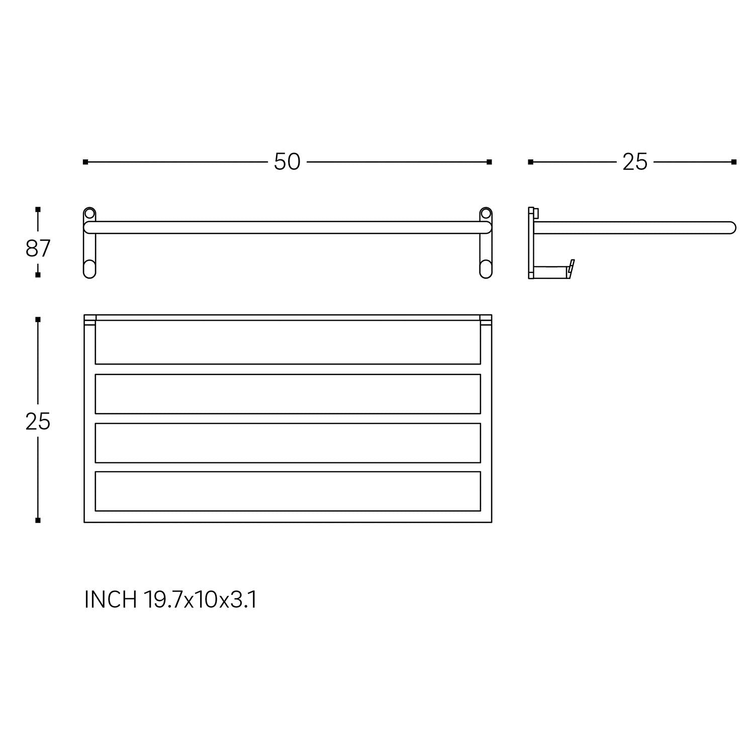Towel Rack, Chrome, Micra Collection