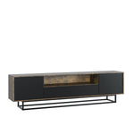 Rift Tv Unit 200cm - Oak / Rustic | Dark Brown