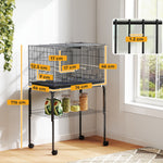 Bird Cage With Divider, 4 Wooden Perches, Slide Out Tray | Black