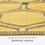 Luxury Outdoor Rug Waterproof Reversible For Garden Patio, Yellow Honeycomb