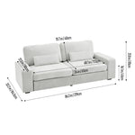2-seater Chenille Upholstered Sofa With Pillows | Grey